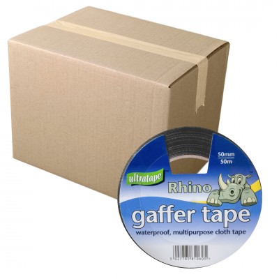 Rhino Black Gaffa Tape Box of 24