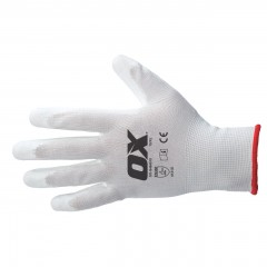 OX White PU Flex Decorators Glove X Large